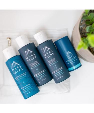 Oars + Alps Men's Hair and Body Travel Kit - Sulfate Free Shampoo, Conditioner, Body Wash, Deodorant - TSA Friendly, 5 Items in Reusable Pouch - Buy Online on GoSupps.com