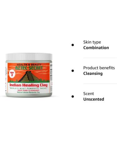 Aztec Secret Indian Healing Clay Mask - 100% Natural Bentonite Clay - Unscented - 450g - Buy Online on GoSupps.com