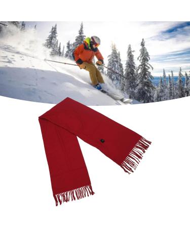 Electric Heated Scarf - 3 Temperature USB Winter Scarf with Tassels & Zipper - Red - Buy Online on GoSupps.com