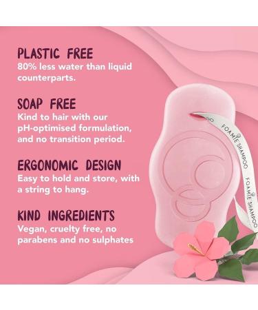 Foamie Solid Shampoo for Healthy Shiny Hair 100% Plastic-Free Vegan (Hibiskiss) - Buy Online on GoSupps.com
