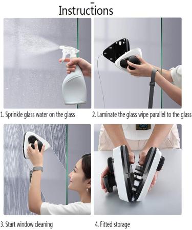 Window Cleaner Wipers Double-Sided Window Cleaner Glass Cleaning Brush Glass Wiper Household Cleaning Tools with Anti-Falling Rope for High-Rise Double/Three floors Glazed Windows A 5 26mm - Buy Online on GoSupps.com