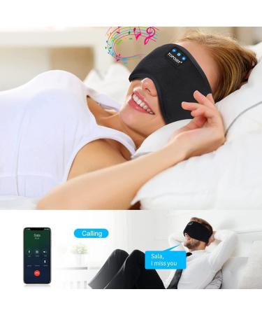 TOPOINT Bluetooth Sleep Eye Mask Wireless Headphones - Handsfree Music Headset for Side Sleepers - Ideal Gift for Men and Women (Black) - Buy Online on GoSupps.com