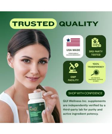 GUI 5-in-1 NAD+ Nicotinamide Riboside with Resveratrol L-Theanine Magnesium Glycinate & Quercetin Phytosome | Supplement for Supporting Energy Healthy Aging Mood & Sleep | 30 Capsules - Buy Online on GoSupps.com