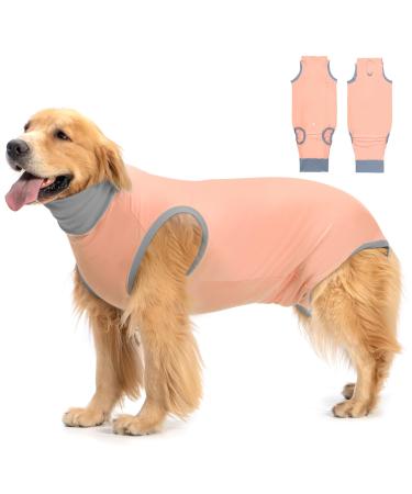 Avont dog body after op wound protection suits body for neutered male bitches for surgery after op postoperative recovery clothing to prevent the leakage of wounds by dog -pink (XL) XL Rosa