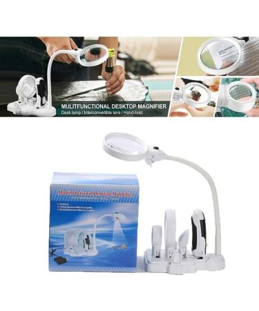 Magnifier Handheld and Desktop Magnifing Multi Functional 2X 5X 16X LED Lighted Folding Design with 6 Adjustable LED Lights for Reading Hobbies Crafts Workbench Diamond Art - Buy Online on GoSupps.com