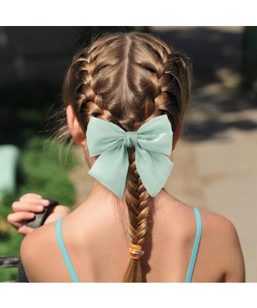 8 Pack Shiny Fabric Large Bow Hair Clips, Handmade Hair Accessories for Women - Buy Online on GoSupps.com