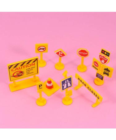 Amosfun Kids Birthday Cake Topper Set Funny Roadblock Sign Cupcake Topper Food Dessert Pick For Fireman Construction Theme Party Baby Shower Party Supplies (Yellow) - Buy Online on GoSupps.com