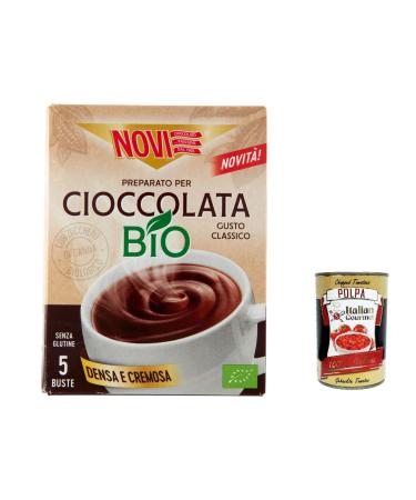 Novi BIo Classic Hot Chocolate Set of 6 Hot Chocolates 5 x 25 g Chocolate + Pulp Italian Gourmet 400 g