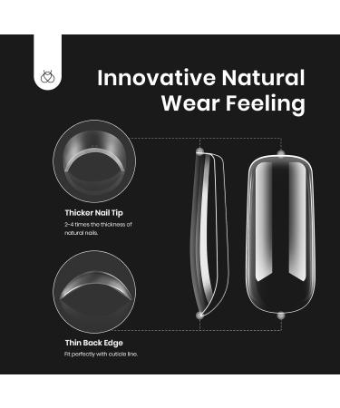 Beetles Gel Nail Kit Easy Nail Extension Set 5 In 1 Nail Glue Gel Base Coat with Pre shaped Medium Square Gel Nail Tips and Uv Led Nail Lamp Acrylic Nail Clipper Nail Art Gifts for Women Square Medium - Buy Online on GoSupps.com