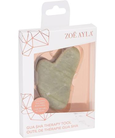 Zo Ayla Gua Sha Facial Massage Tool - Natural Jade Stone (Green) - Buy Online on GoSupps.com