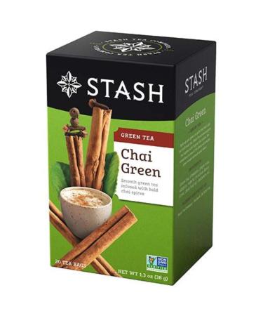 Stash Tea Chai Green Tea, 20 ct, 2 pk 20 Count (Pack of 2)