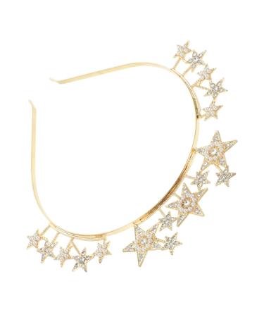 Wedding Hair Accessories Crown Headbands Wedding Accessories for Brides Gold Accessories for Women Star Headband Birthday Accessories for Women Rhinestones Goddess Zinc Alloy