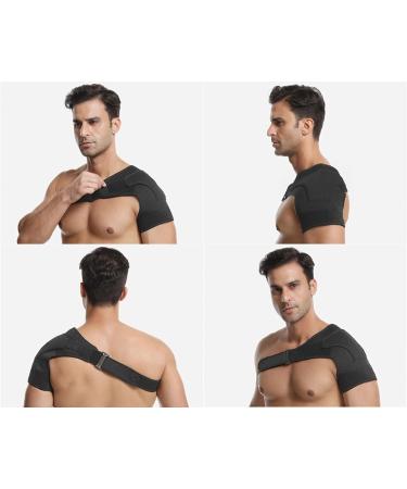 Shoulder Brace for Men - Left & Right Arm Pain Relief Sleeve for Torn Rotator Cuff Dislocation & Bursitis - Black Compression Support - Buy Online on GoSupps.com