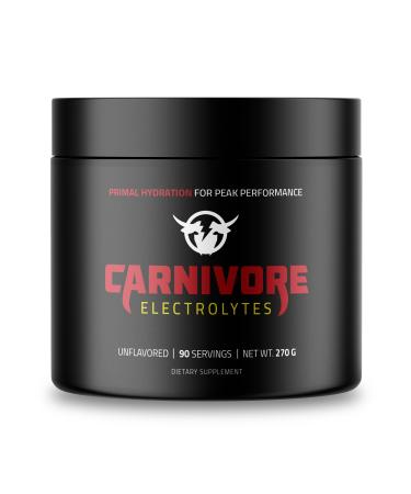 Premium Hydration Powder for Carnivore Diet - Balanced Electrolyte Support Zero Carb Keto Friendly - Supplement for Optimal Energy & Recovery - 90 Servings (Unflavored)