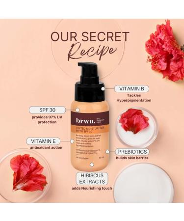 Buy Tinted Moisturizer for Face - 50ml | SPF 30 BB Cream with Vitamins | Lightweight Skin Tint for All Skin Types - Almond | Dewy Finish & Easy Blend - Buy Online on GoSupps.com