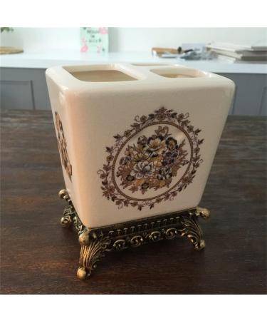 European Style Ceramic Bathroom Set - POCHY 5-Piece Toothbrush Holder & Wash Kit - Light Grey - Buy Online on GoSupps.com