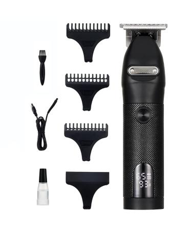 Hair Clippers Professional Electric Hair Trimmer Barber Salon USB Charge Men Cordless LED Display Haircut Hair Clipper(BLACK)