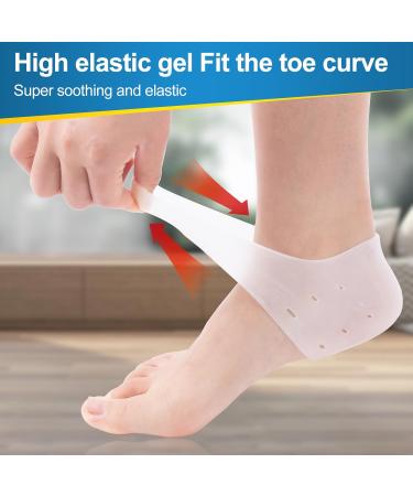Silicone Heel Covers for Plantar Fasciitis & Cracked Heels - Comfortable Heel Pads for Men & Women (1 Pair Blue & 1 Pair White - Buy Online on GoSupps.com