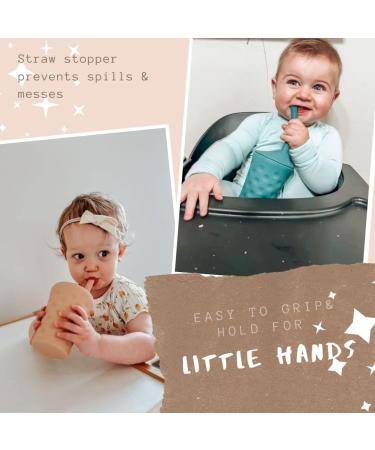 Lucky Love Silicone Sippy Cup with Straw | Easy Grip Baby & Toddler Cups 6-12 Months+ | Spill Proof & BPA Free (2 Pack - Blue & Green) - Buy Online on GoSupps.com