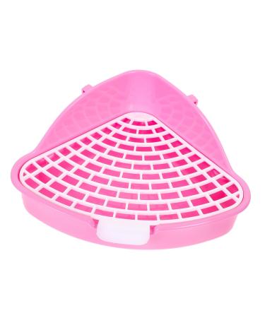 CIYODO Box Rabbit Toilet Pet Training Corner Hedgehog Potty Tub Tray for Bathtub Bunny Potty Plastic 33X29.5X14CM Pink