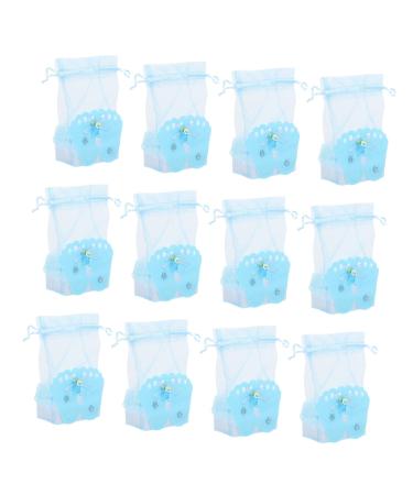LALAFINA 12pcs Candy Bag Baby Supplies Baby Items Wedding Candy Boxes Bags Bride Jewelry Bag Take a Bath 7.5X4.5X13 Blue