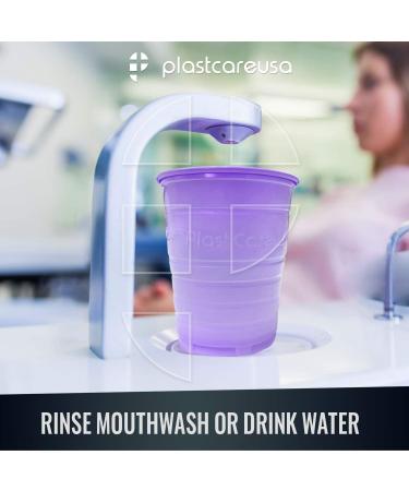 200 Disposable 5oz Plastic Cups - Pink Ribbed Design for Drinking & Dental Rinse - Buy Online on GoSupps.com