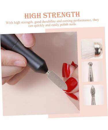 Lurrose 1Set grinding head set Handpiece File manicure pedicure drill bits Trimmer Polish acrylic remover cuticle drill bit to rotate Tungsten steel Polishing file nail - Buy Online on GoSupps.com