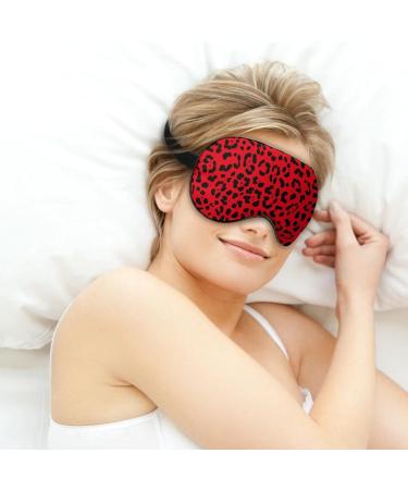 Buy Jaguar Leopard Print Sleep Mask for Women - Adjustable Eye Shades with Black Spots & Elastic Strap - Buy Online on GoSupps.com