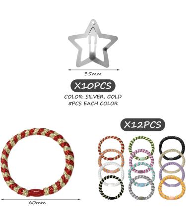 12 Women'S Hair Bands 10 Star Hair Pins Elastic Hair Bands Girls' Hair Bands Braided Hair Bands Ponytail Hair Bands - Buy Online on GoSupps.com