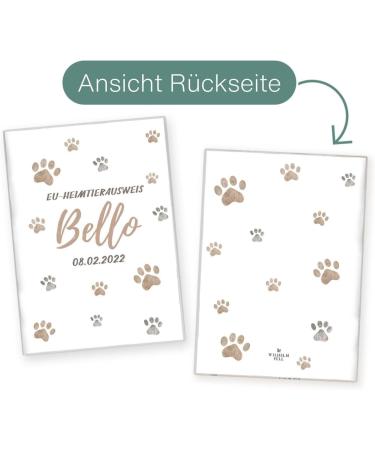 Personalized Wilhelm Fell Case for EU Pet ID Card - Custom Paw Beige Cover for Pet Owners | Unique Gift Idea - Buy Online on GoSupps.com