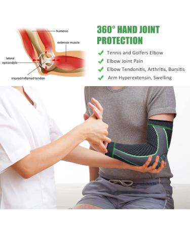 Compression Sleeve for Tendonitis 1 Pair Sports Arm Protection Elbow Support for Men and Women for Tennis Elbow Bodybuilding - Buy Online on GoSupps.com