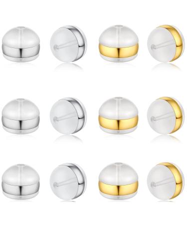 4-Pairs Screw Earring Backs,18K Gold Plated Sterling Silver Screw on  Earring Backs Replacements for Diamond Earring Studs, Hypoallergenic Secure