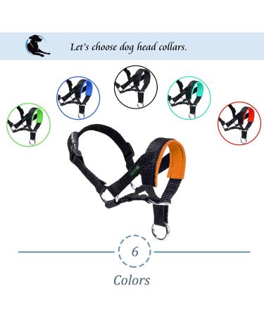 ILEPARK Adjustable Dog Halter Neck Band - Padded Fabric Prevents Pulling - Size M Orangegelb - International Shipping - Buy Online on GoSupps.com