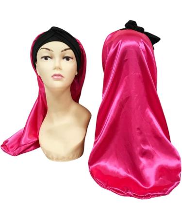 YUPs Long Silk Satin Adjustable Hair Bonnet for Long Hair | Hot Pink - Buy Online on GoSupps.com