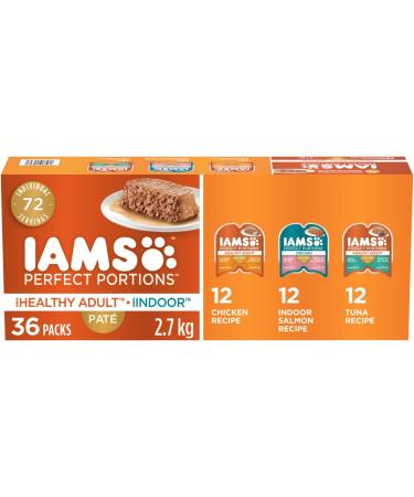 IAMS Perfect Portions Wet Cat Food Adult Grain Free & Perfect PORTIONS Healthy Adult and Indoor Wet Cat Food Pat Chicken Tuna and Indoor Salmon Chicken & Salmon Wet Cat Food+Wet Cat Food - Buy Online on GoSupps.com