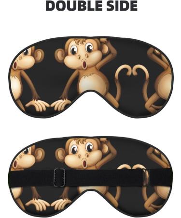 Cute Monkey Print Unisex Eye Mask | Soft Travel Sleep Shade for Yoga & Work - Buy Online on GoSupps.com