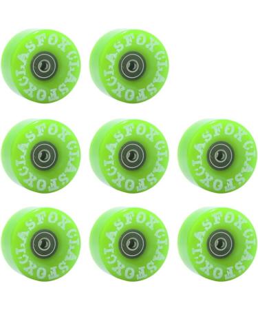 CLAS FOX Quad Roller Skate Wheels 8 Pack - Shinning Green | Bearing Installed | Outdoor and Indoor Use - Buy Online on GoSupps.com