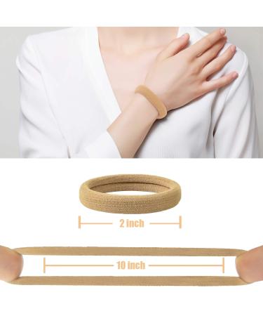 IVARYSS 50 Pcs Neutral Colors Large Thick Hair Ties for Women - Cotton Seamless Elastic Fabric Bands - Buy Online on GoSupps.com