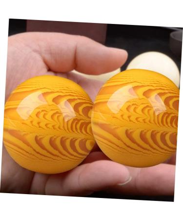 CLISPEED 2pcs Sea Willow Health Ball - Quartz Baoding Lacrosse Balls for Deep Tissue Massage & Muscle Relaxation - Natural Resin Trigger Point Balls - 5x5CM Yellow - Buy Online on GoSupps.com