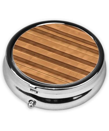 Original Wood Color Texture Round Pill Box - 3 Compartments Portable Organizer for Purse & Pocket | Travel Essential - Buy Online on GoSupps.com
