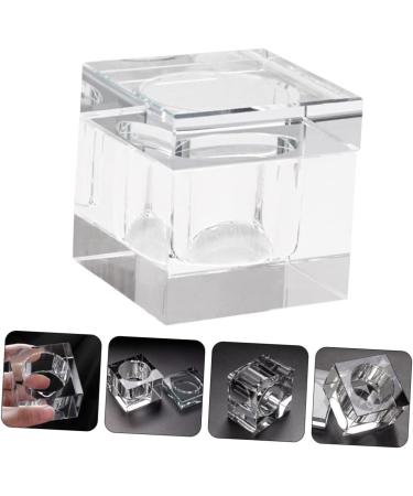 POPETPOP 2pcs nail art crystal cup nail powder container nail art glass cup liquid powder dappen dish glass bowl crystal cup crystal decor nail supply crystal glass with cover nail polish 5.5x5.5cmx2pcs Transparentx2pcs - Buy Online on GoSupps.com