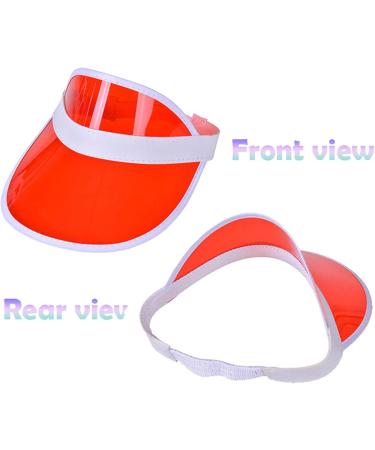 Qinsky Unisex 80s Retro Neon Sonnenvisier - 4 PCs Plastic Sunblende Hats for Golf Tennis & Poker Parties - International Shipping Available - Buy Online on GoSupps.com