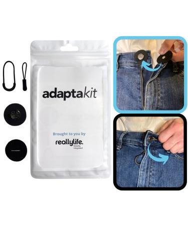 adaptakit | One Handed Easy Trouser Fastening | Perfect for Elderly and sufferers of Arthritis Stroke & Parkinsons etc | Dressing aid | Easy to Install & Discreet