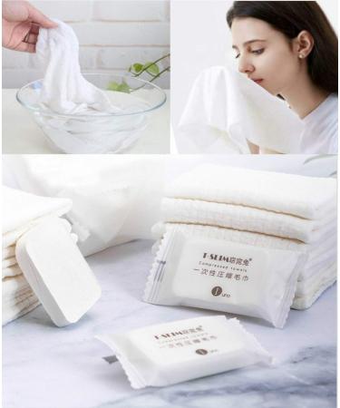 Compressed Towels, Travel Towel, Camping Towel, Camping Wipes, Camping Towels, Hiking Towel, Disposable Towels for Demanding Clients Thicker Larger Softer face Hand Towels, 100% Cotton, 20pcs