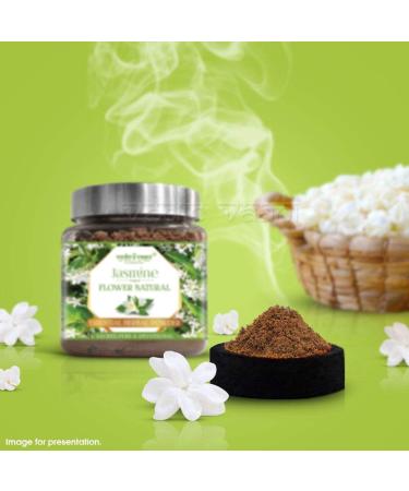 Vedic Vaani Fresh Jasmine Flower Extract Pure Natural Essential Aroma Herbal Powder for Home Office Religious Ceremonies Meditation and Pooja - Buy Online on GoSupps.com