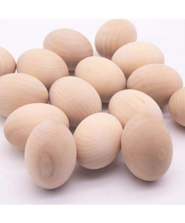 15Pcs Unpainted Wooden Fake Easter Eggs for Children DIY Crafts and Kitchen Decor - Encourages Hens to Lay Eggs - 15 Wood Eggs - Buy Online on GoSupps.com