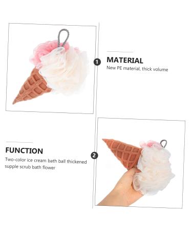 Buy 1pc Ice Cream Bath Ball Mesh Scrubber - Soft Bath Sponge & Loofah for Spa & Shower | International Shipping Available - Buy Online on GoSupps.com