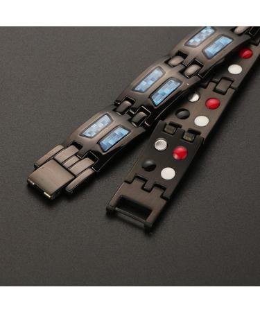 Power Magnetic Bracelet - Carbon Blue Magnetic Therapy Fit Plus for Improved Blood Circulation & Body Firming - International Shipping Available - Buy Online on GoSupps.com