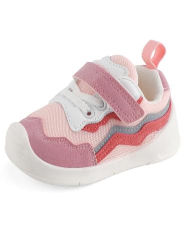 LACOFIA Baby Girls Shoes First Walkers Toddler Sneaker Anti-Slip Rubber Sole 3 UK Child Pink - Buy Online on GoSupps.com