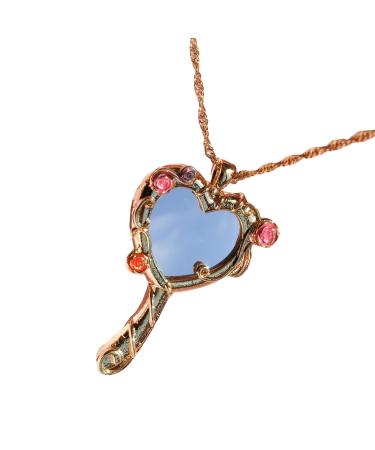 Oralgos sparkling heart-shaped glasses necklace accessory unique chain fashionable necklace jewelry for women and girls gold